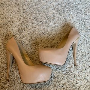 Platform nude heels